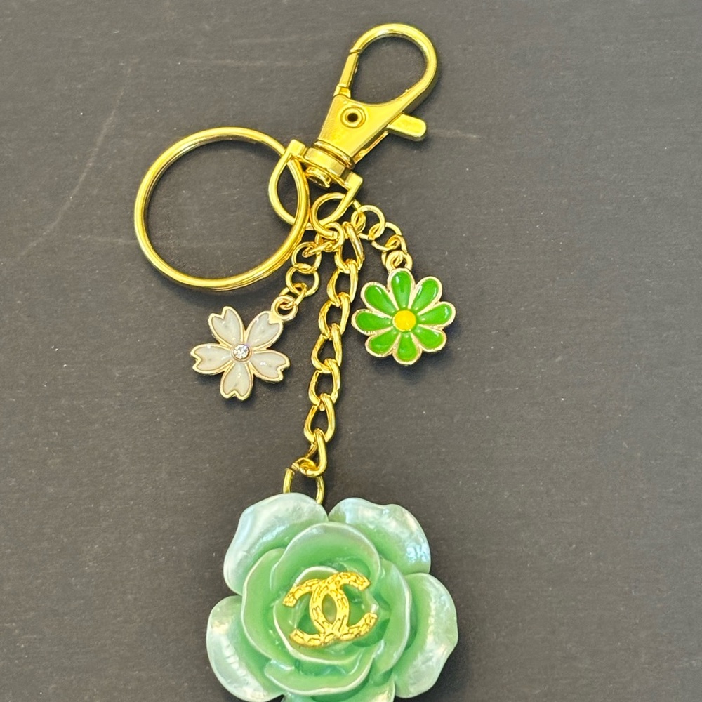 Chanel Flower keychain - you choose what color.